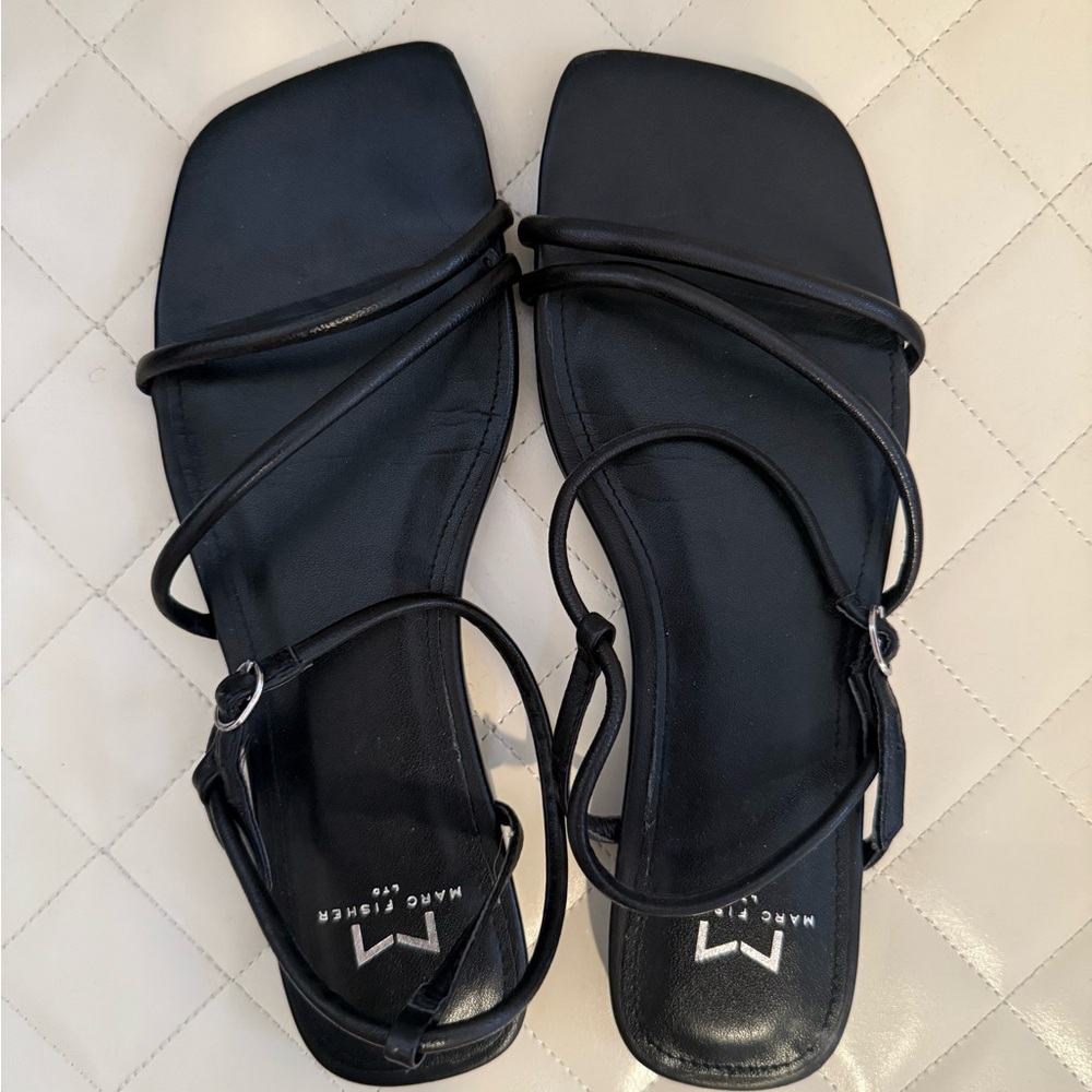 Marc Fisher Black Marg Sandals